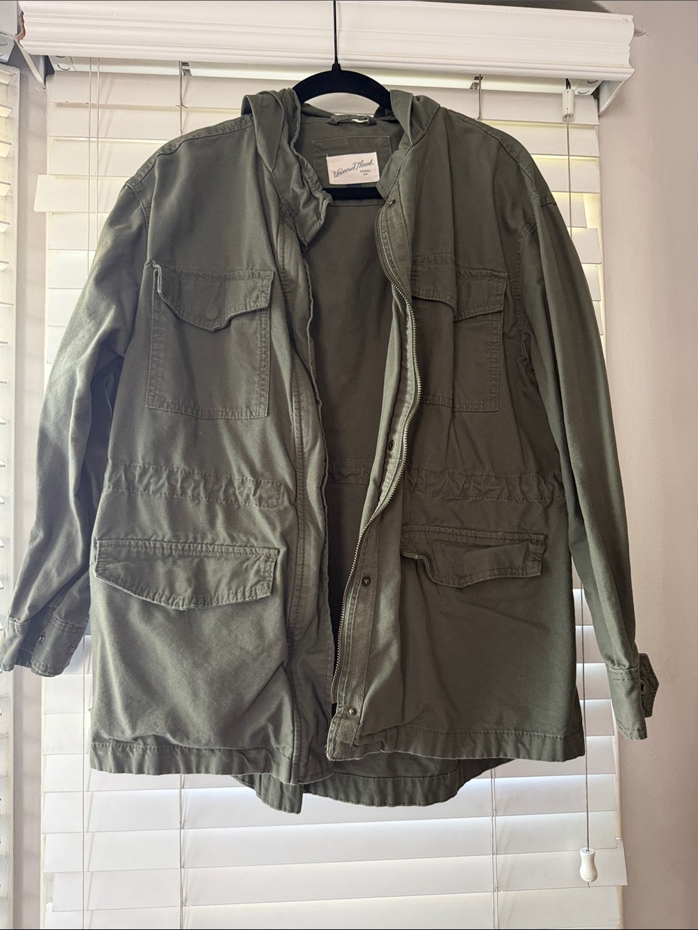 Universal Thread Hooded Field Jacket in Olive